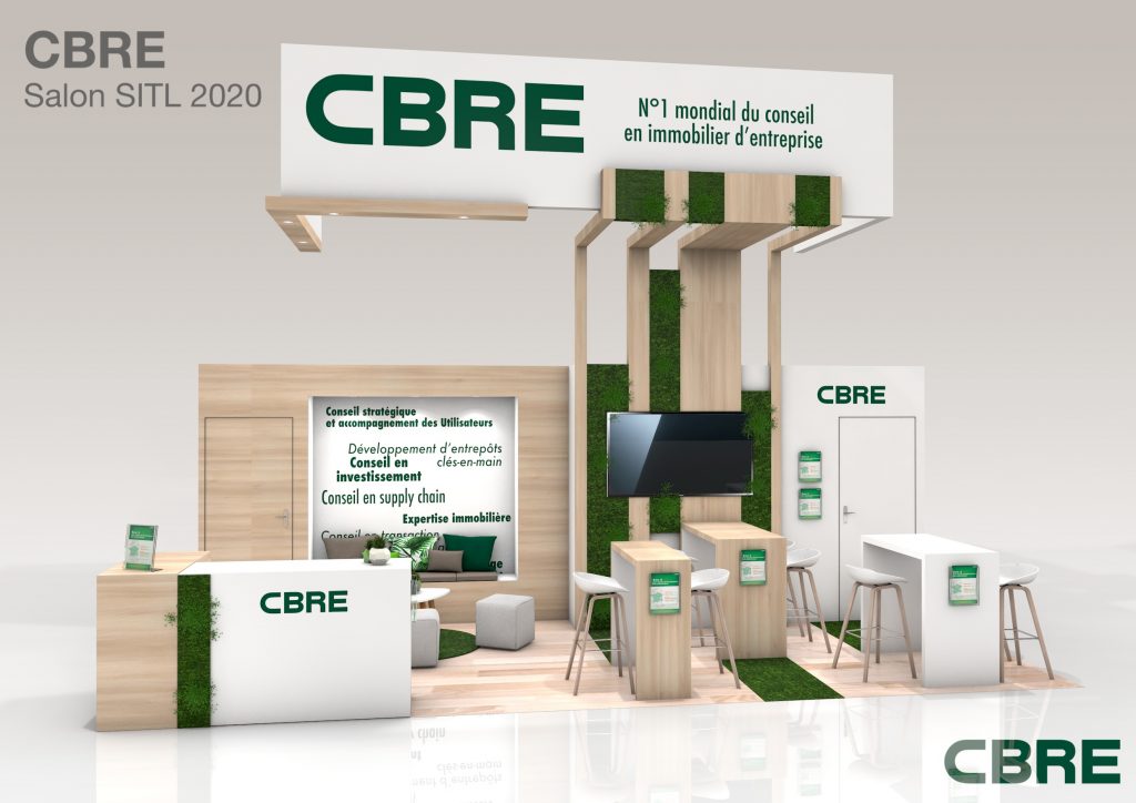 Stand sur-mesure CBRE sur le salon SITL