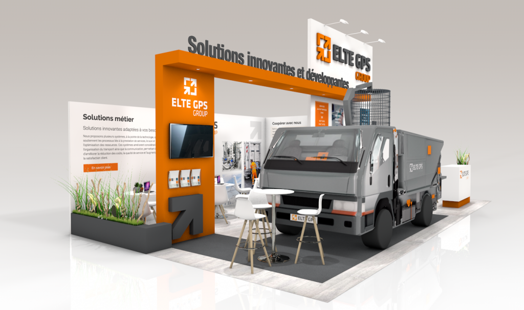 Stand sur-mesure ELTE GPS GROUP sur le salon POLLUTEC